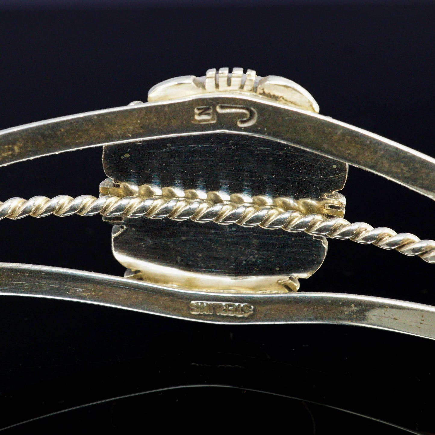 White Buffalo Sterling Silver Cuff