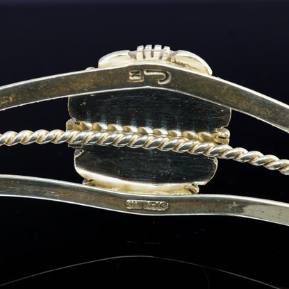 White Buffalo Sterling Silver Cuff