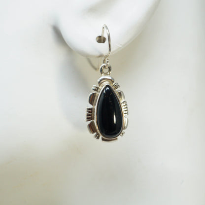 Sterling Silver Navajo Pearls & Onyx Necklace with Earrings