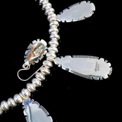 Sterling Silver Navajo Pearls & Onyx Necklace with Earrings