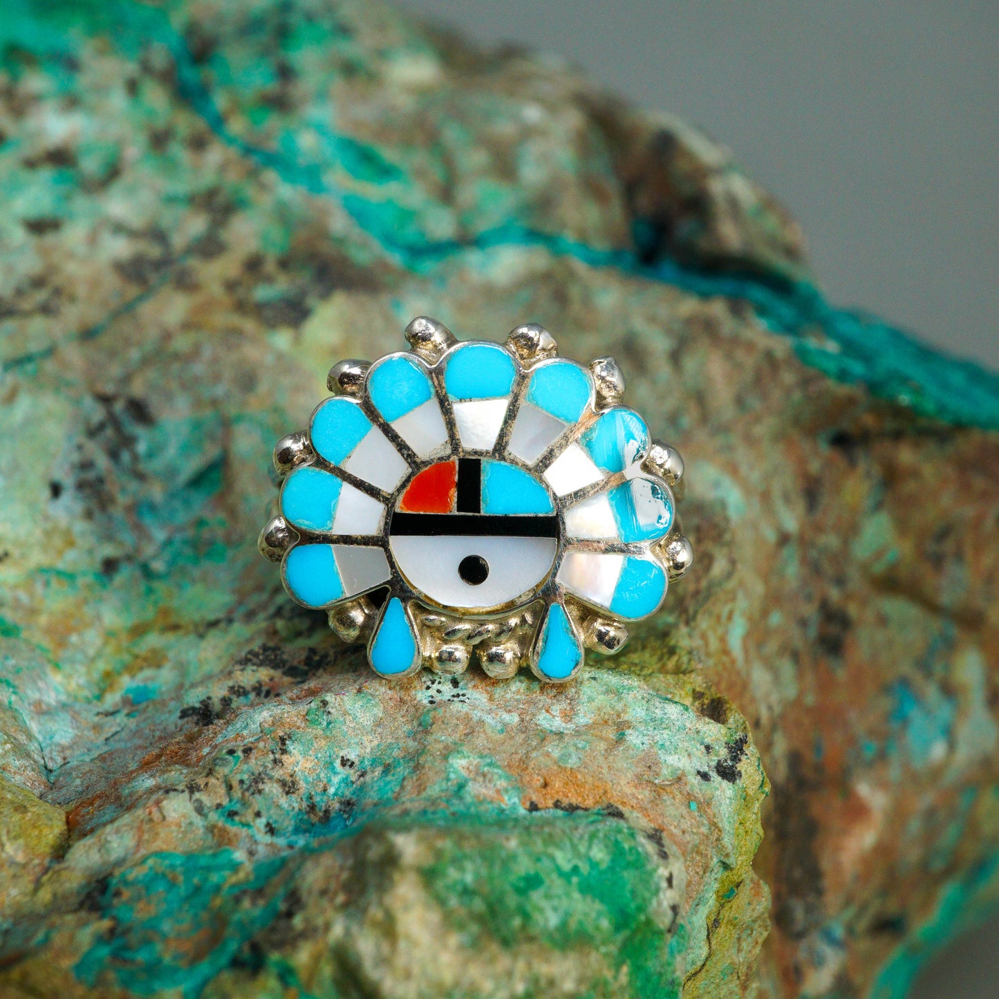 Vintage Style Zuni Sun Face Ring