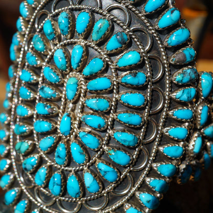 Vintage Style Kingman Turquoise Cluster Cuff