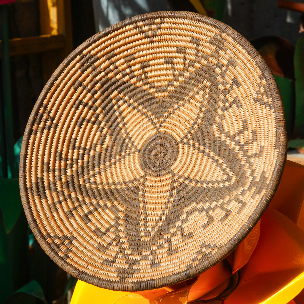 "Radiating Star" Vintage Yavapai Apache Flat Basket