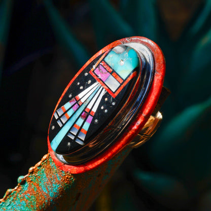 Multi-Stone Inlaid Ring