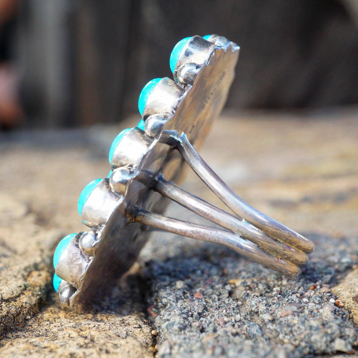 Kingman Turquoise Cluster Ring