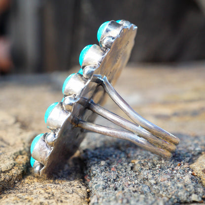 Kingman Turquoise Cluster Ring