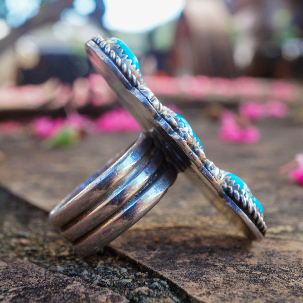 Vintage Style 3-Kingman Stone Ring