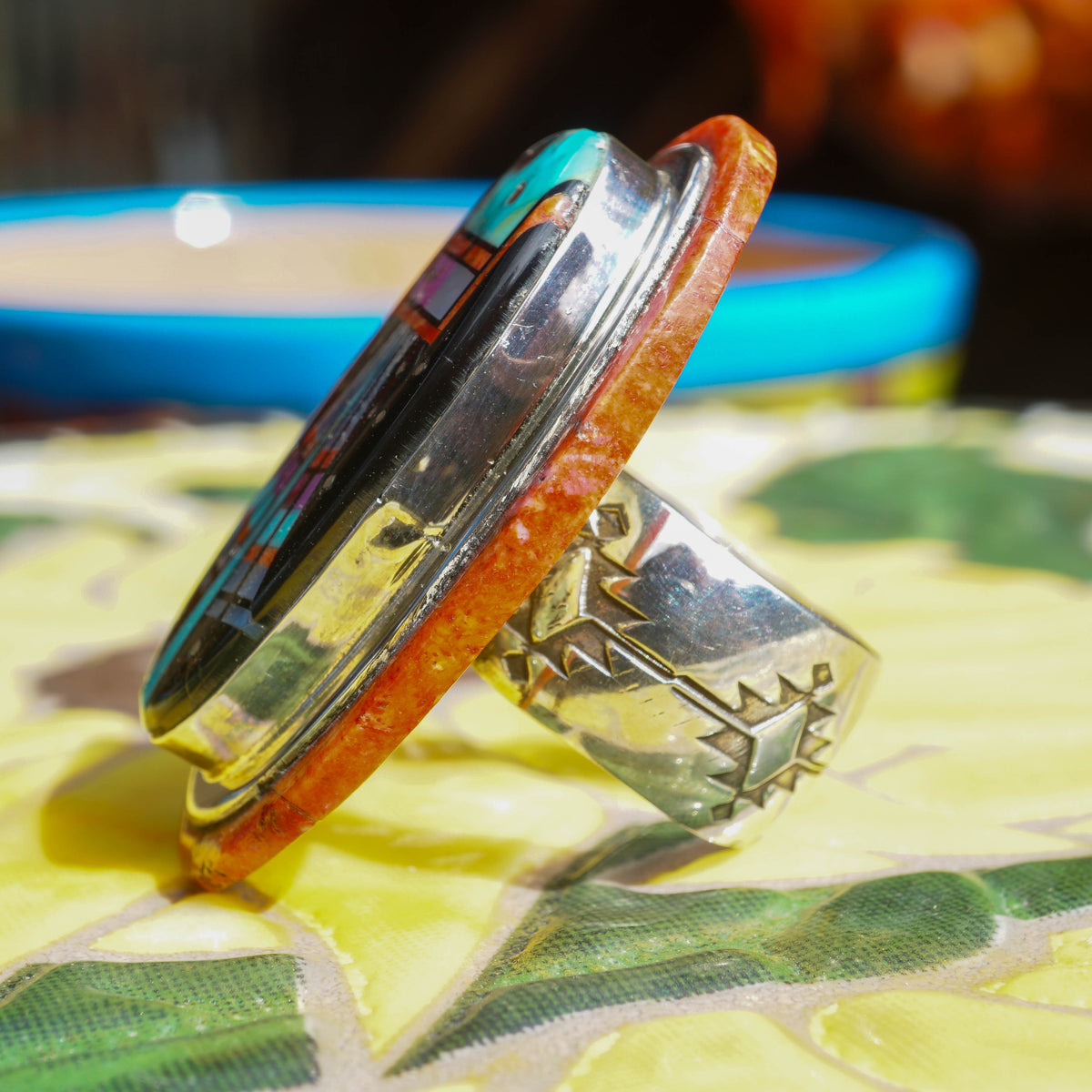 Multi-Stone Inlaid Ring