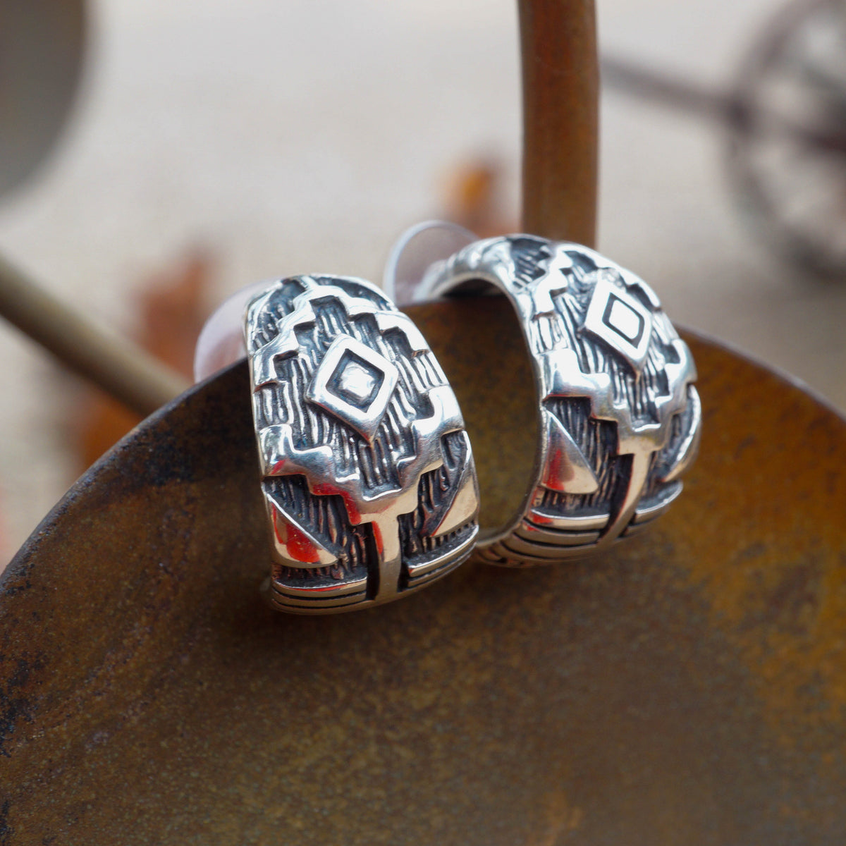 Classic Sterling Silver Half Hoop Earrings
