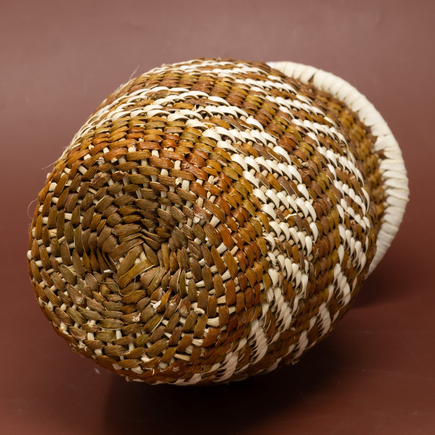 Mini Apache Tus-styled Woven Basket | Stripe Pattern