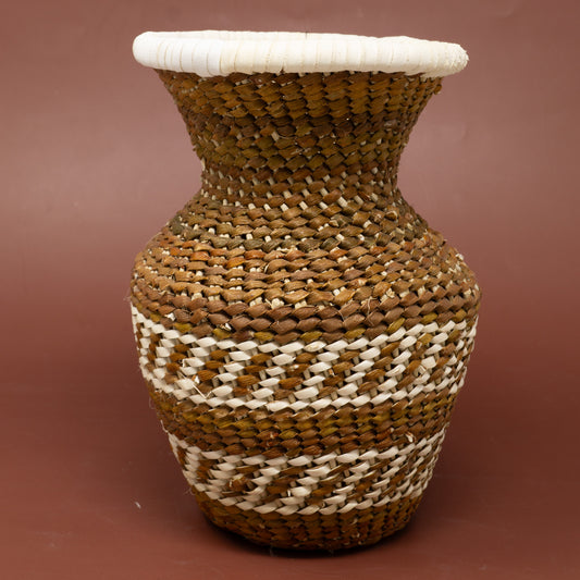 Mini Apache Tus-styled Woven Basket | Stripe Pattern