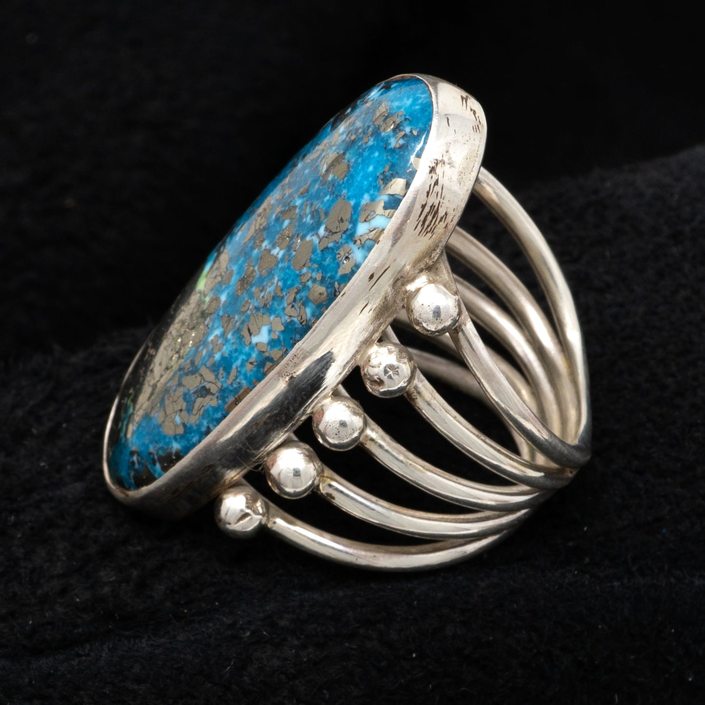 Persian Turquoise in Sterling Silver Ring by M. Lucky | Size 8