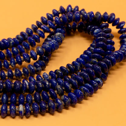 Lapis, Olive & Silver 4 Strand Beaded Necklace | Hook Clasp