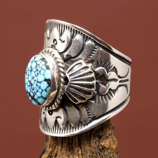 Turquoise & Silver Ring by Derrick Gordon | Size 9.25