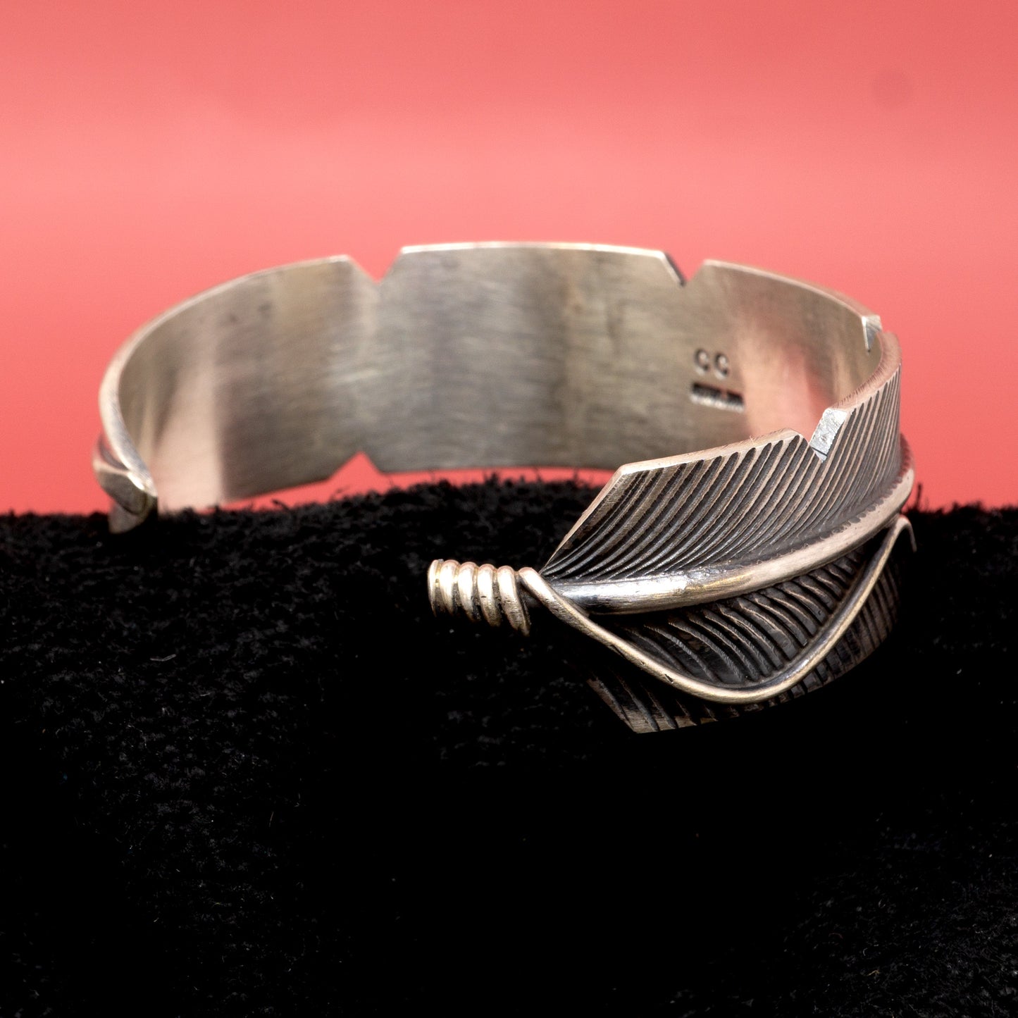 Sterling Silver Wide Feather Cuff Bracelet | Chris Charley