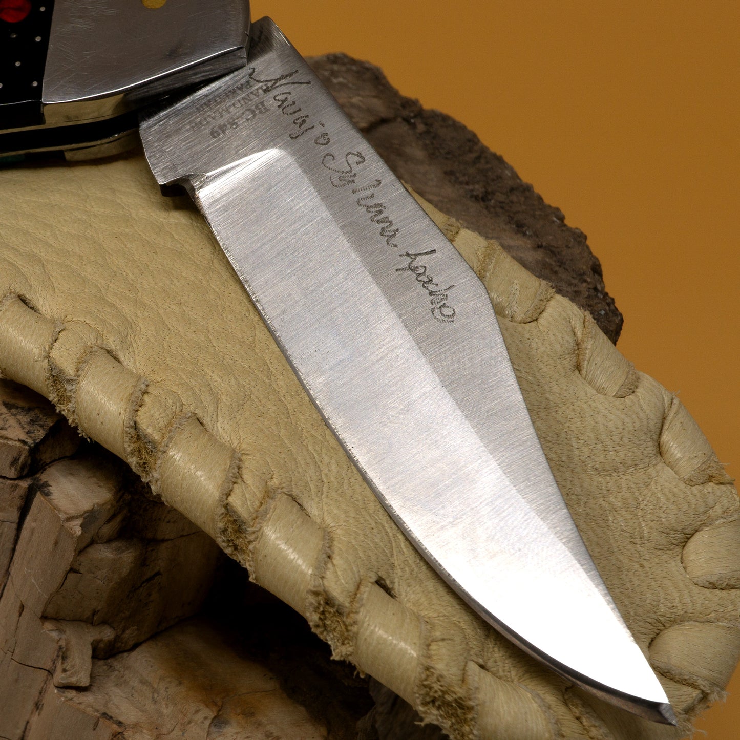 5 inch Pocketknife with Multistone Mosaic Inlay by Sylvanna Apache