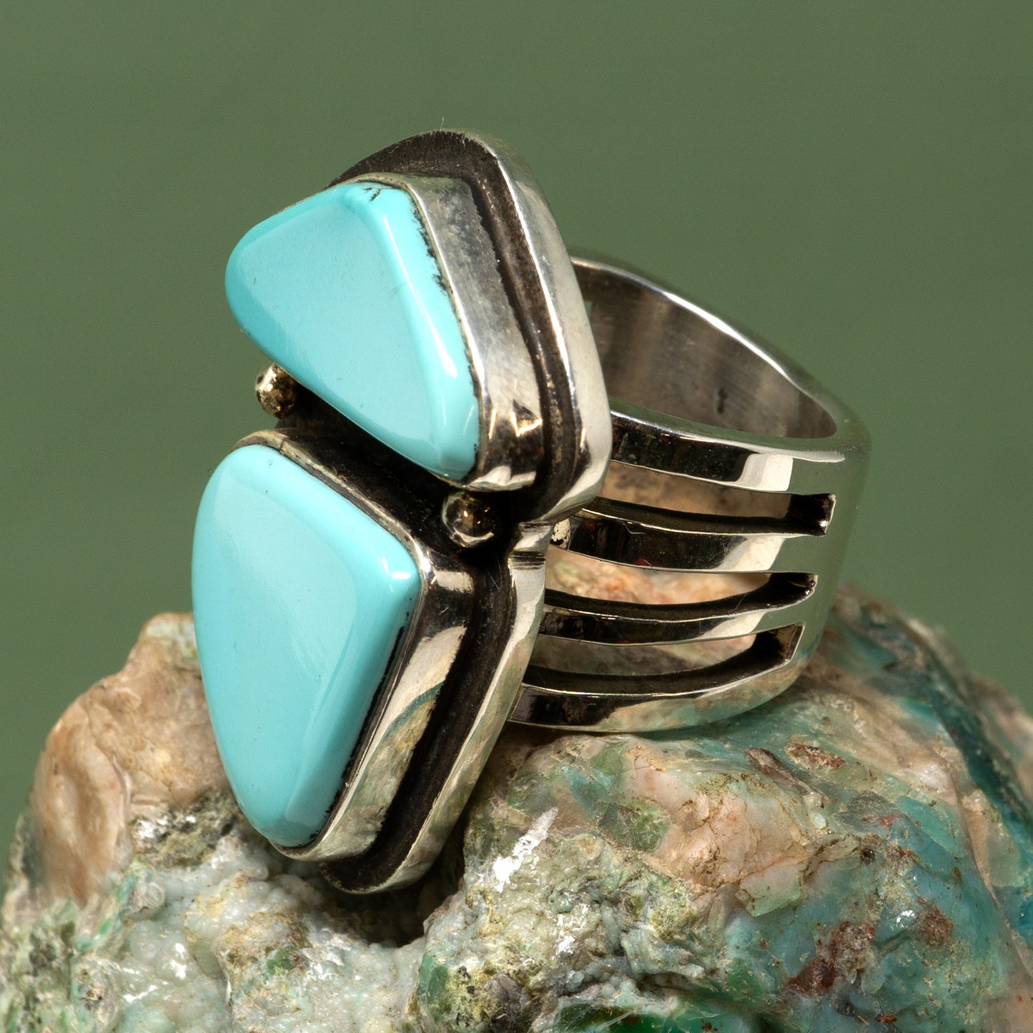 Sleeping Beauty Turquoise Ring in Sterling Silver by Marie Jackson | Size 9