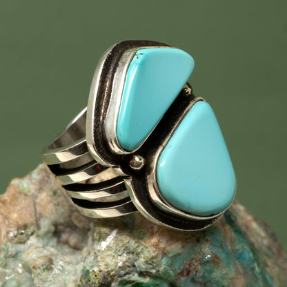Sleeping Beauty Turquoise Ring in Sterling Silver by Marie Jackson | Size 9