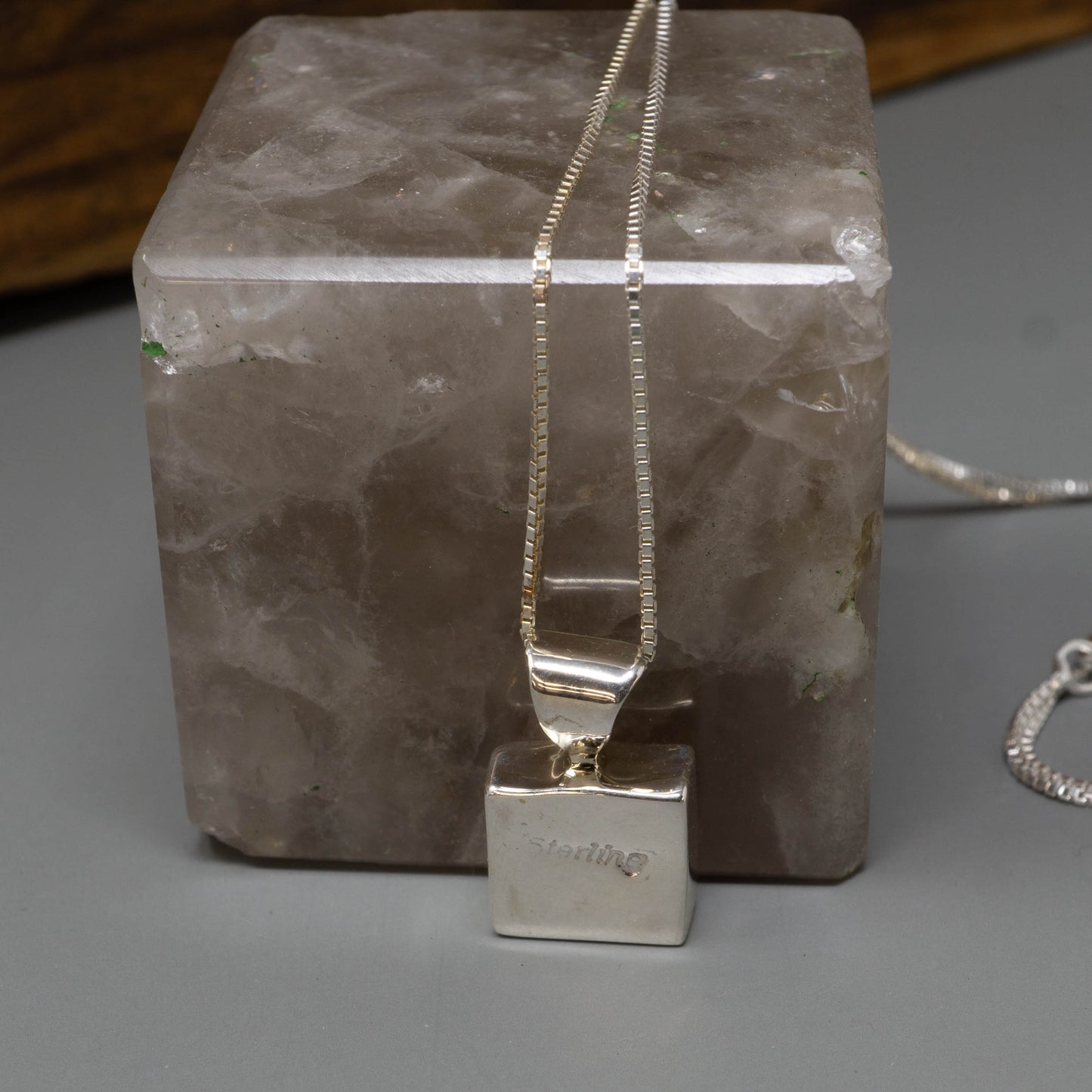 Square Spiny Oyster Pendant Necklace