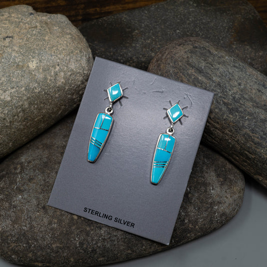 Kingman Turquoise Inlay Earrings