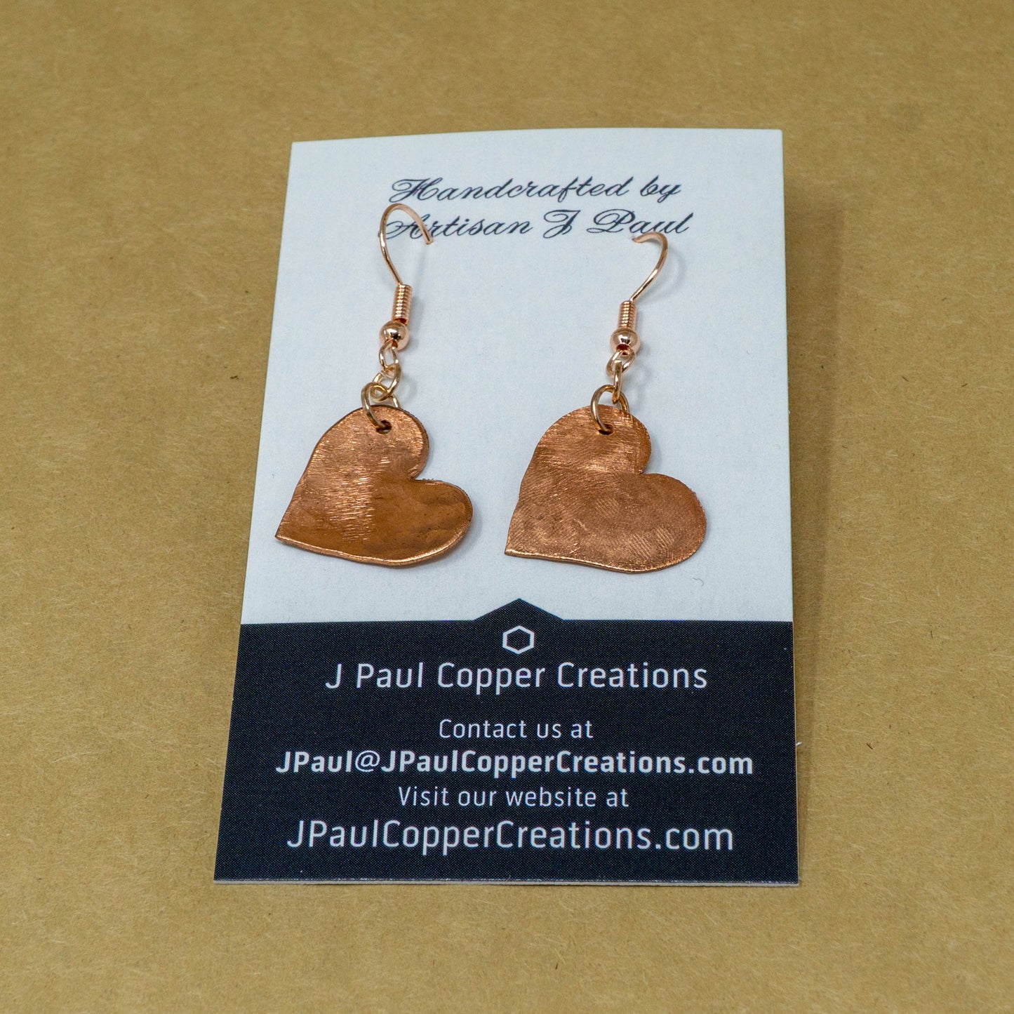 Small Heart Copper Earrings