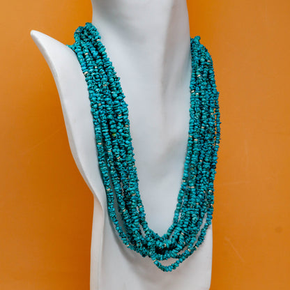 Chinese Turquoise Ten Strand Necklace