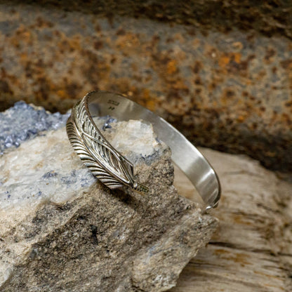 Sterling Silver Eagle Feather Cuff Bracelet