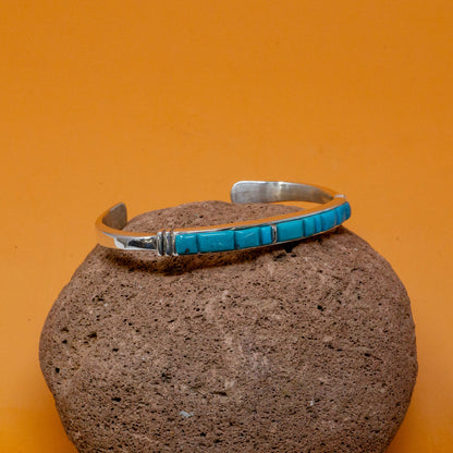 Kingman Turquoise Cuff in Sterling SIlver