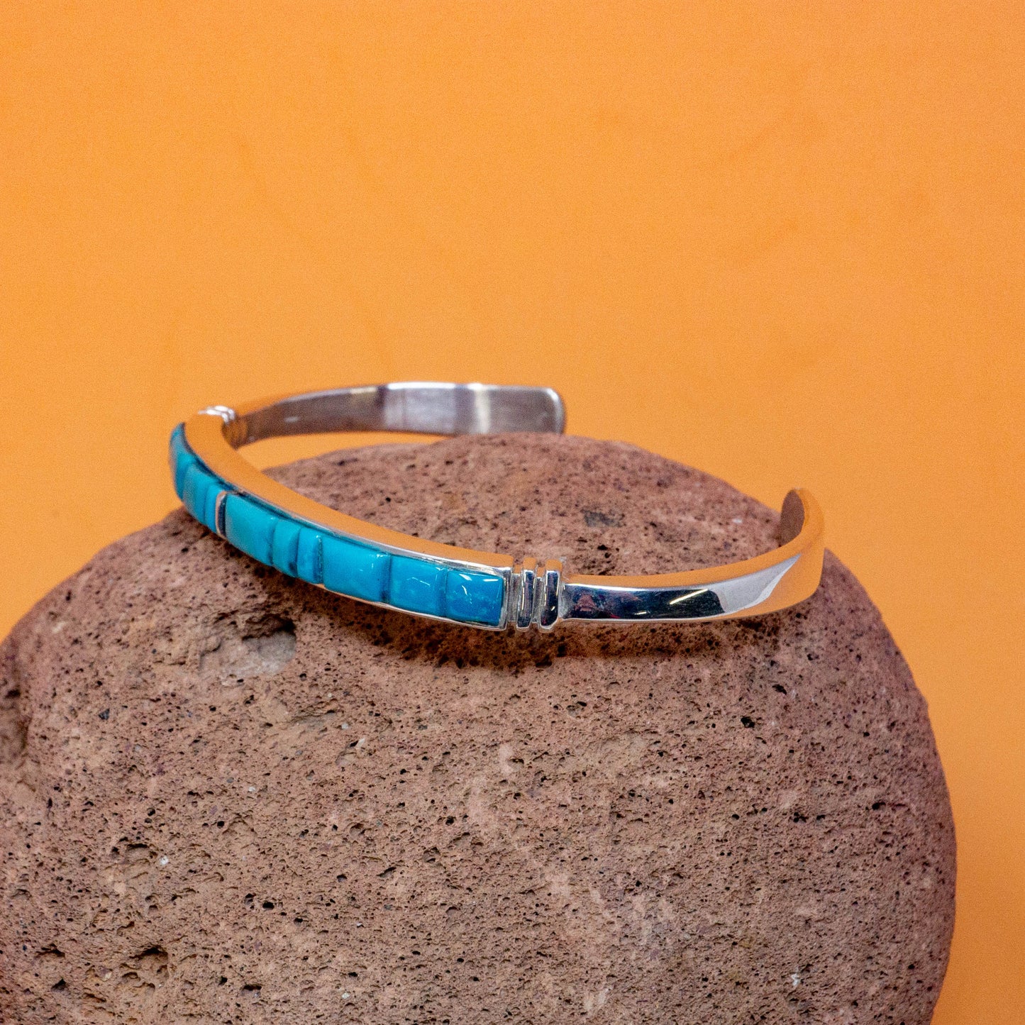 Kingman Turquoise Cuff in Sterling SIlver