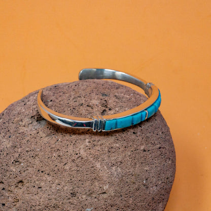 Kingman Turquoise Cuff in Sterling SIlver