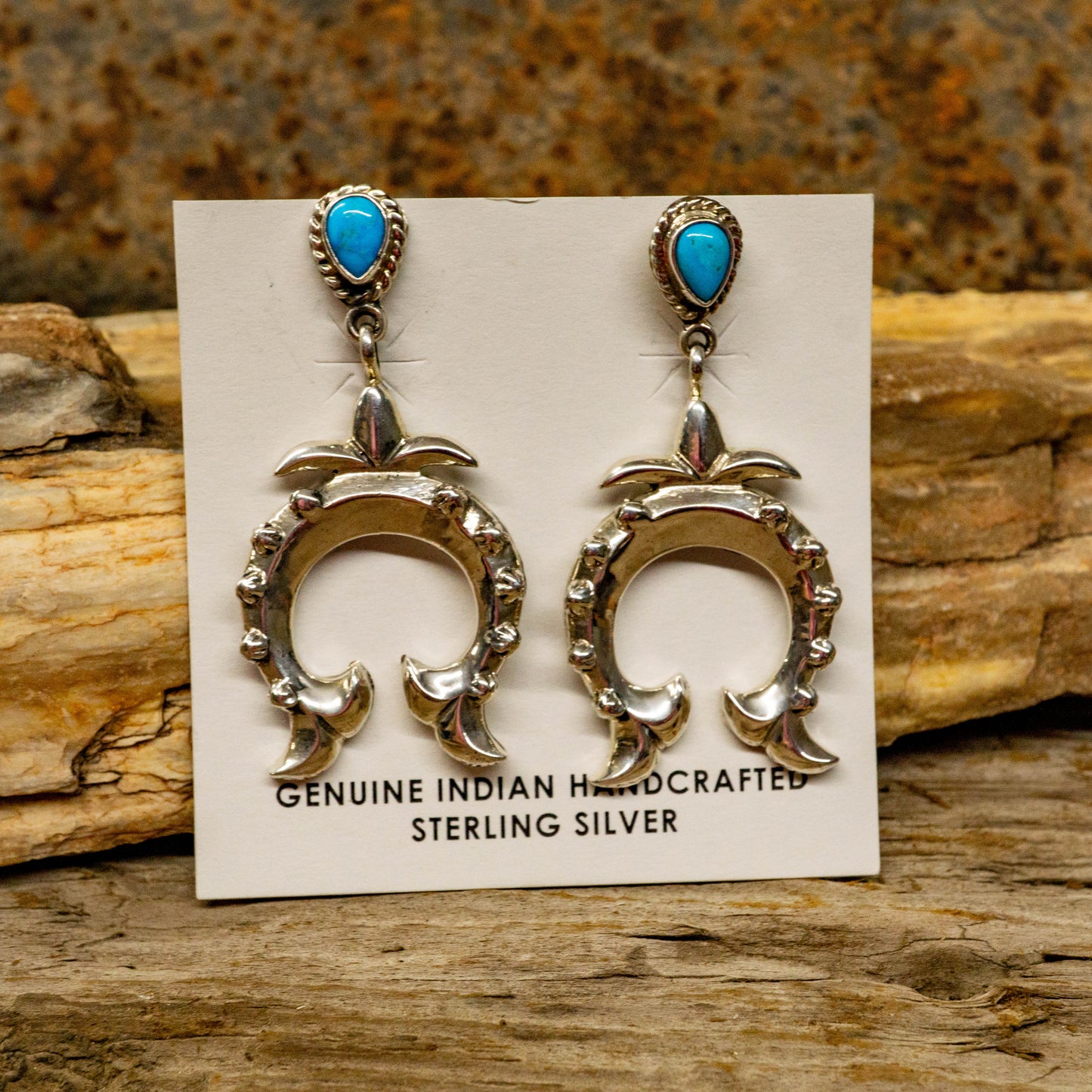 Kingman Turquoise Earrings set in Sterling Silver