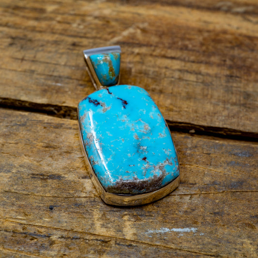 Kingman Turquoise Pendant set in Sterling Silver