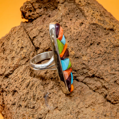 Sleeping Beauty Turquoise Inlay Ring Gaspeite/Spiny Oyster