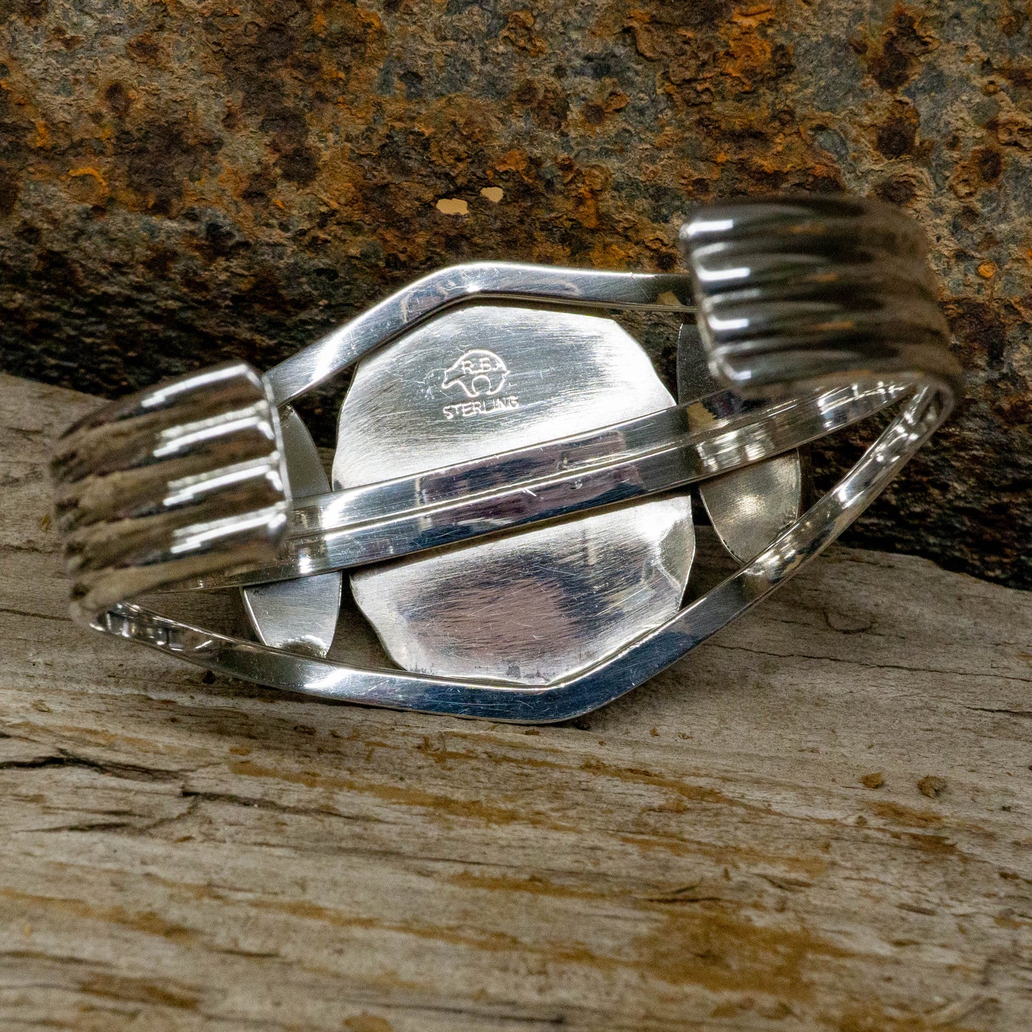 Onyx and Sterling Silver Cuff