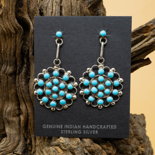 Sleeping Beauty Turquoise and Sterling Silver Earrings