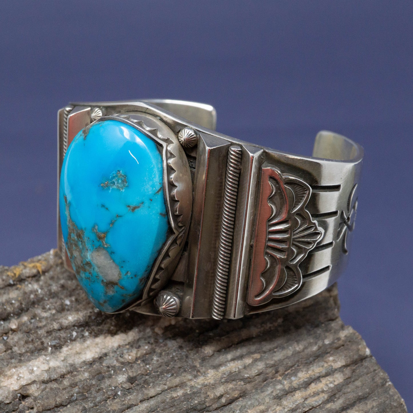Tommy Jackson Sterling Silver Cuff with Morenci Turquoise