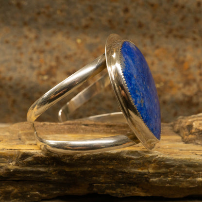 Vintage Teardrop Lapis Bracelet set in Sterling Silver