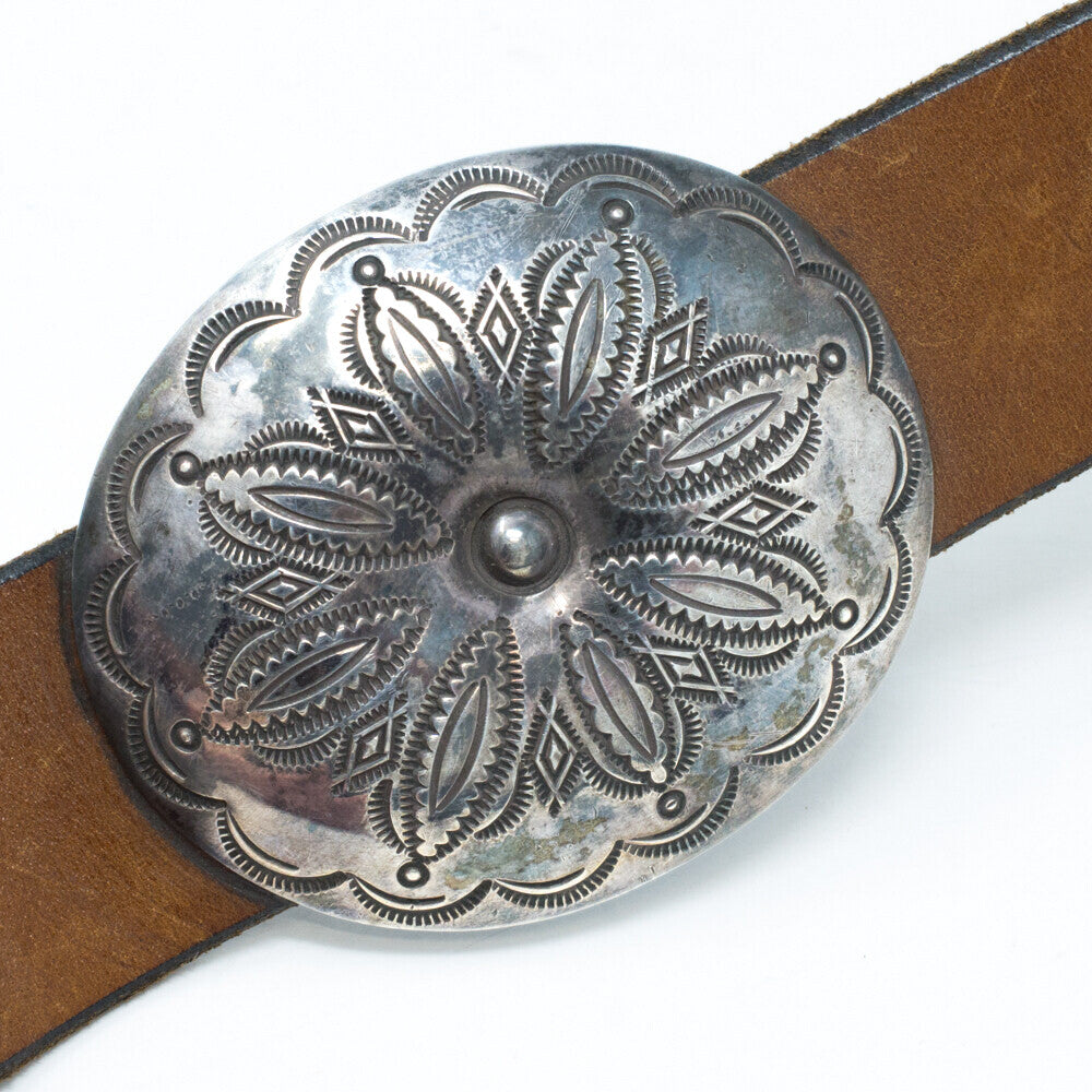 Stamped Sterling Silver Concho Belt