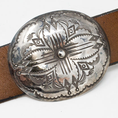 Stamped Sterling Silver Concho Belt