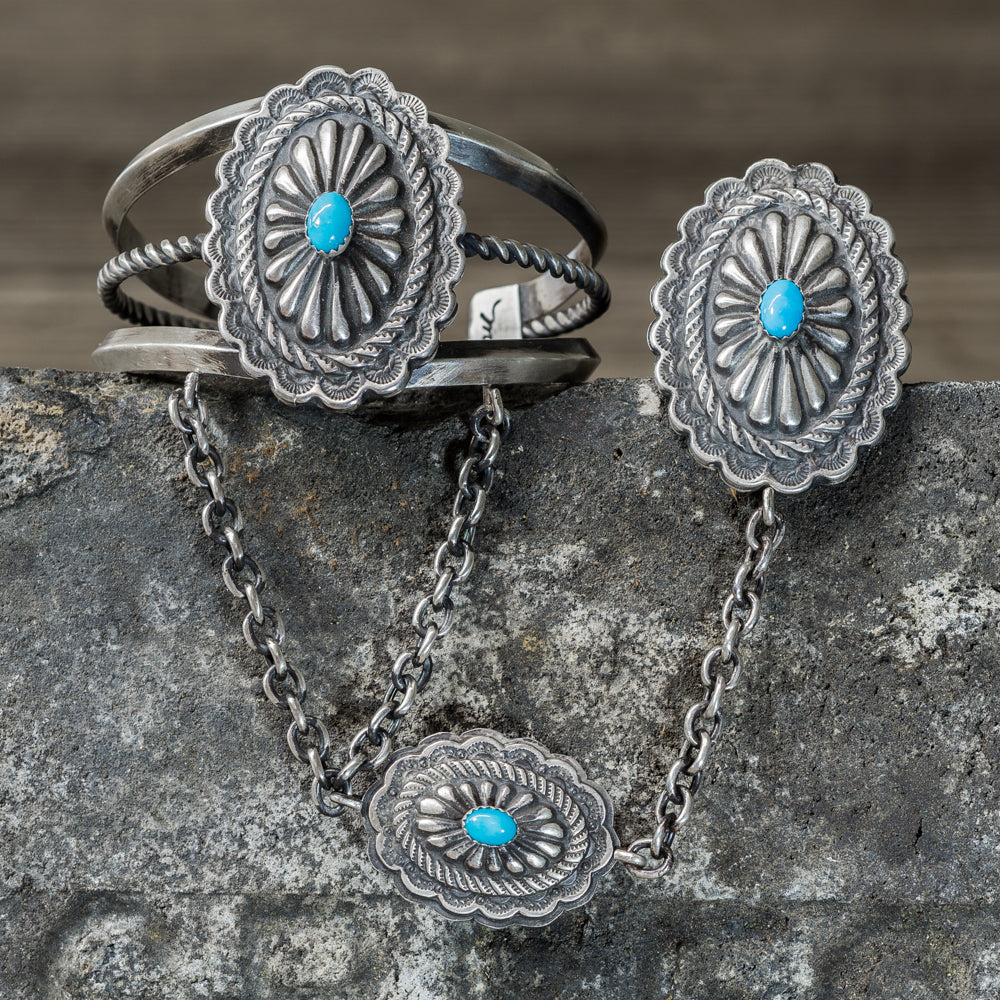 Sleeping Beauty Turquoise & Sterling Silver Chain Bracelet by Marie Jackson