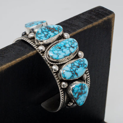 High Grade Kingman Turquoise & Sterling Silver Cuff Bracelet