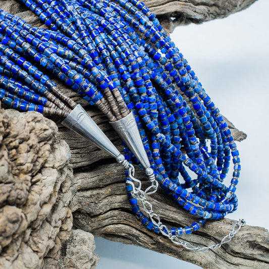 Ten Strand Lapis Beaded Necklace by Priscilla Nieto