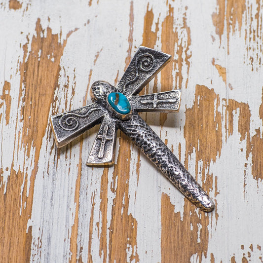 Morenci Turquoise Dragonfly Pendant - by Gary Custer