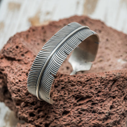 Silver Feather Cuff Bracelet - by Freddie Maloney