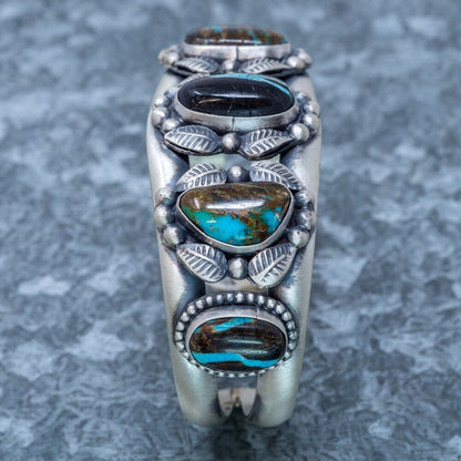 Blue Jay Turquoise Cuff Bracelet - by Martha Willeto