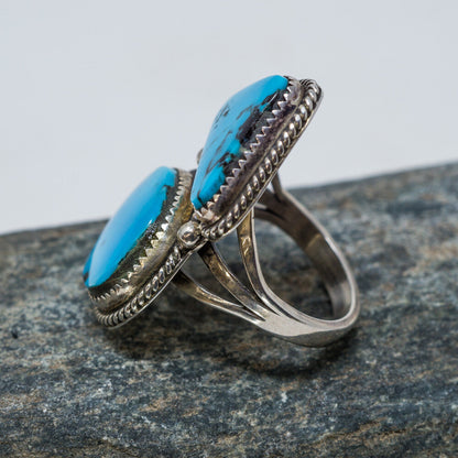 Kingman Turquoise & Sterling Silver Ring Size 8.5