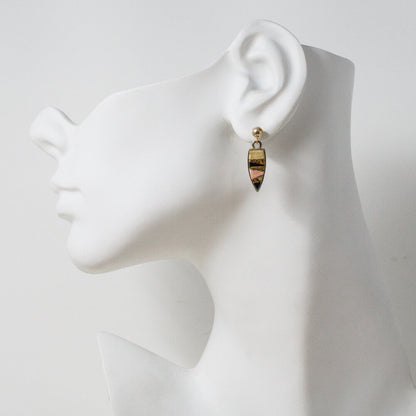 Zuni Multi-Stone Arrowhead Inlay Earrings