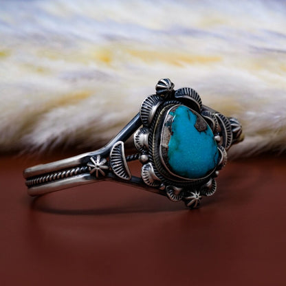 Bisbee Turquoise & Sterling Silver Cuff by Randy Boyd