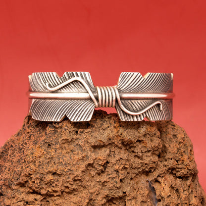 Silver Feather Cuff Bracelet - by CC