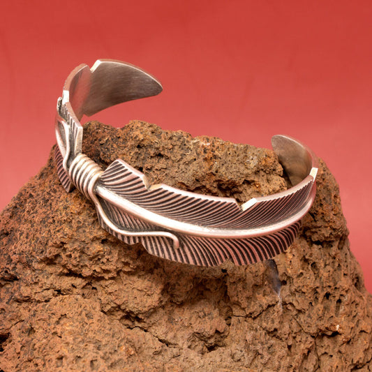Silver Feather Cuff Bracelet - by CC